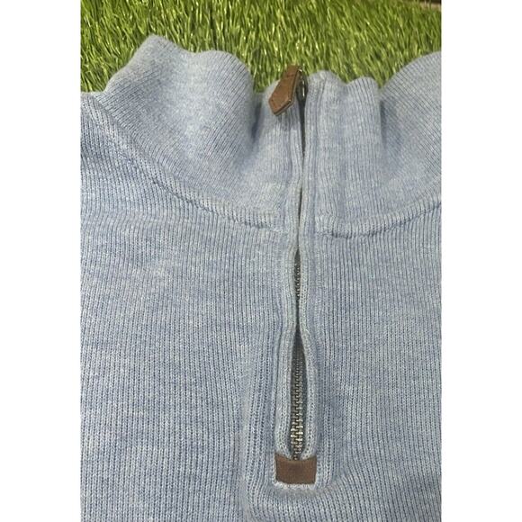 Polo by Ralph Lauren Men’s 1/4 Zip Sweater Light Blue Long Sleeve Collar Large - Picture 4 of 11